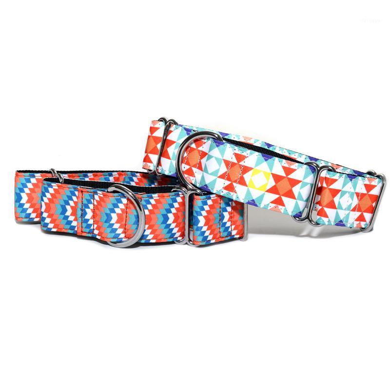 

3.8 Wide Custom Made Martingale Dog Collar Bright orange white Plaid1