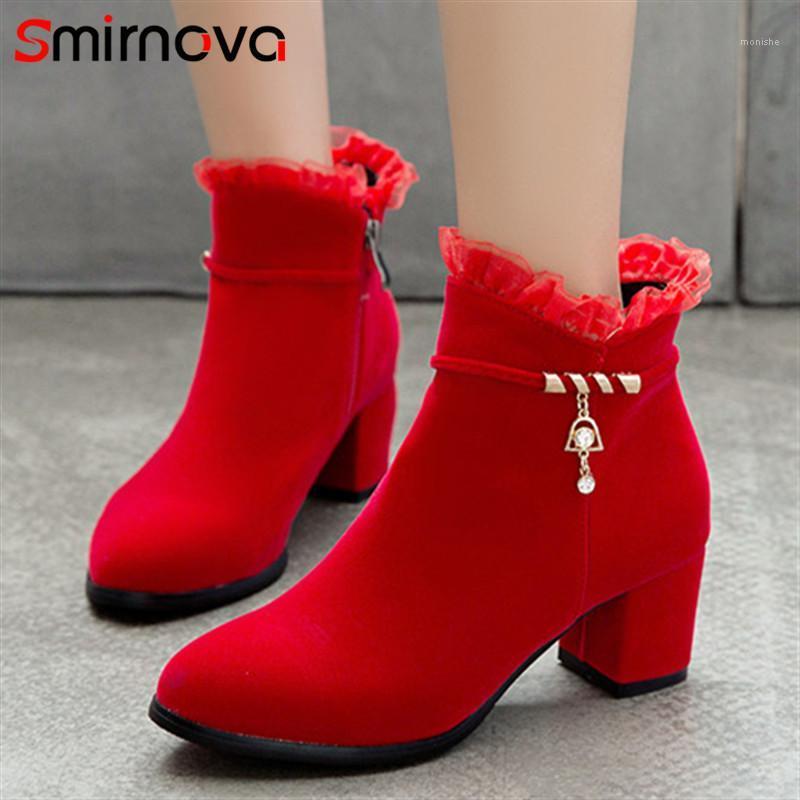 

Smirnova 2020 winter autumn new arrival women ankle boots fashion ladies boots high heel shoes hot sale female ankle1, Black