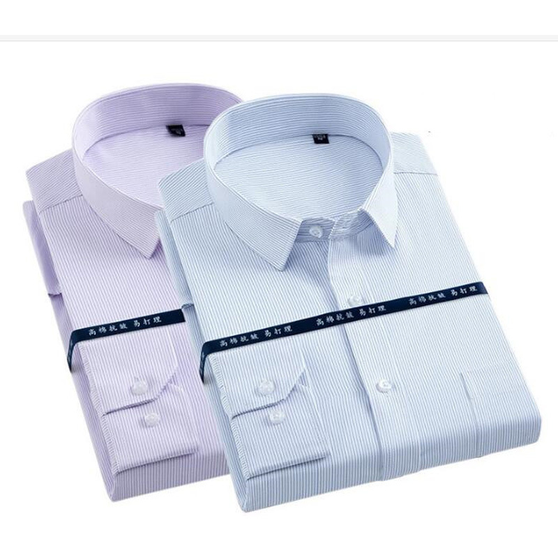 

2021 New Men Long-sleeve Brand Chemise Homme Cotton Shirts Slim Fit Shirt Dress 638h, Sky blue