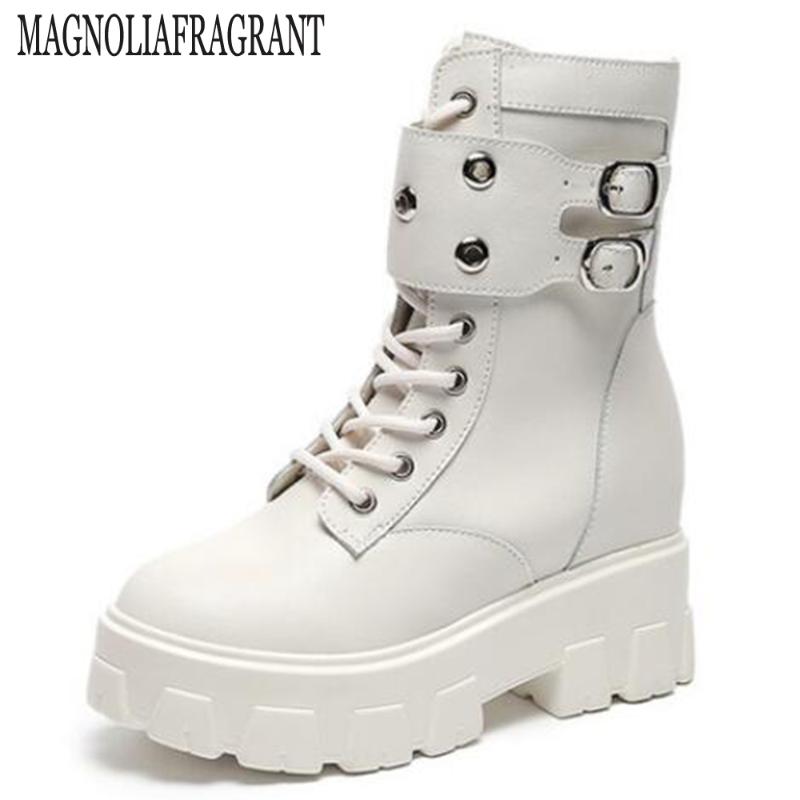 

Women Boots Fashion Belt Buckle Ankle Boot Casual platform Single Boot Winter Female Motorcycle boots zapatillas mujer hy963, Black