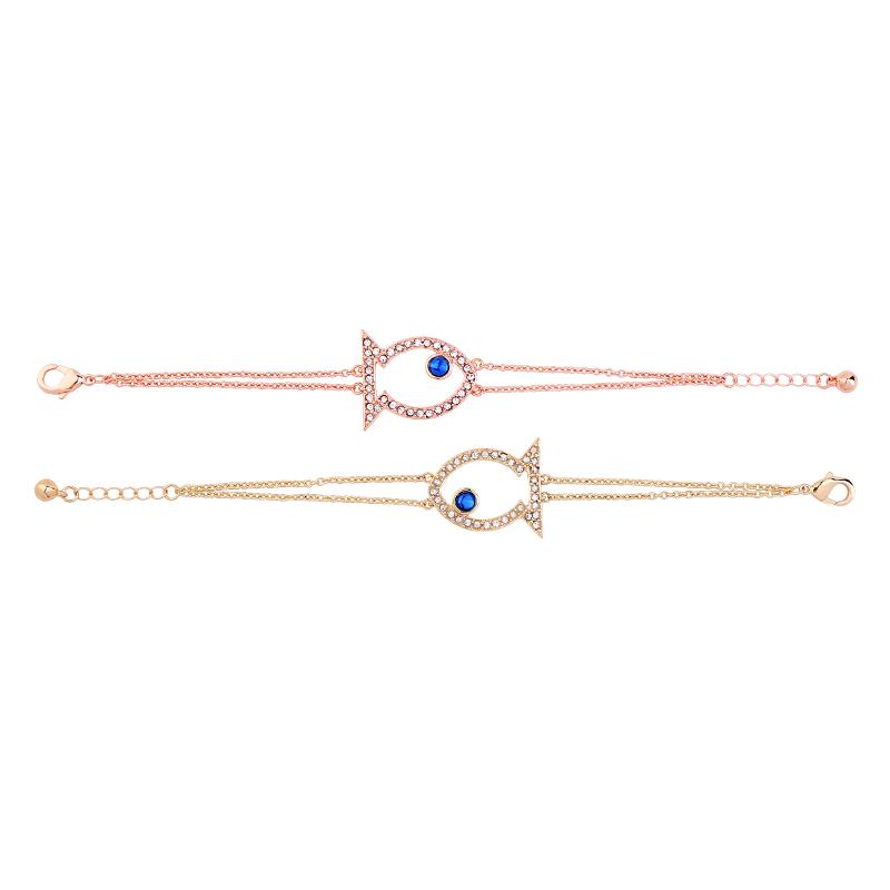 

Charm Bracelets Rose Gold & Color Crystal Fish Bracelet 2021 Fashion Christmas Gift Korea Bijoux Female Jewelry