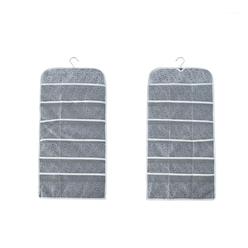 

Non Woven Hanging Storage Bag Folding Bra Underwear Socks Bedroom Door Wall Waterproof Multi Pocket Bathroom Organizer Home1, Gray