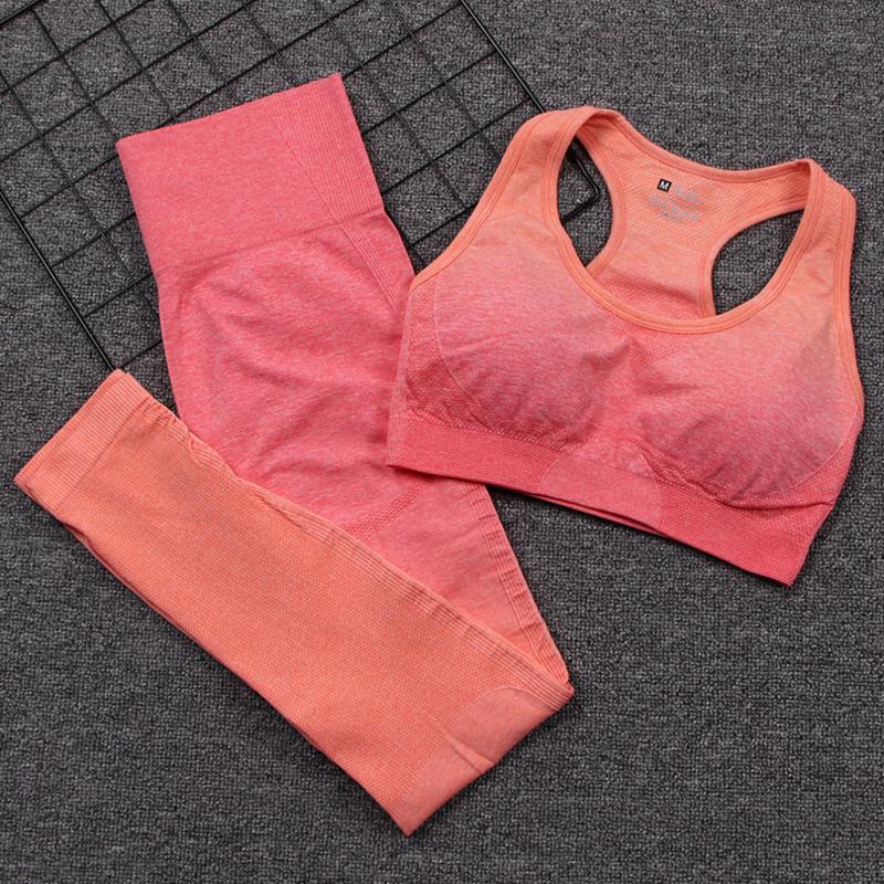 

Yoga Set Women Gym Set Workout Clothes Seamless Fitness Clothing Sports Bra And Leggings Sportswear Fitness Sports Suit, Bragray