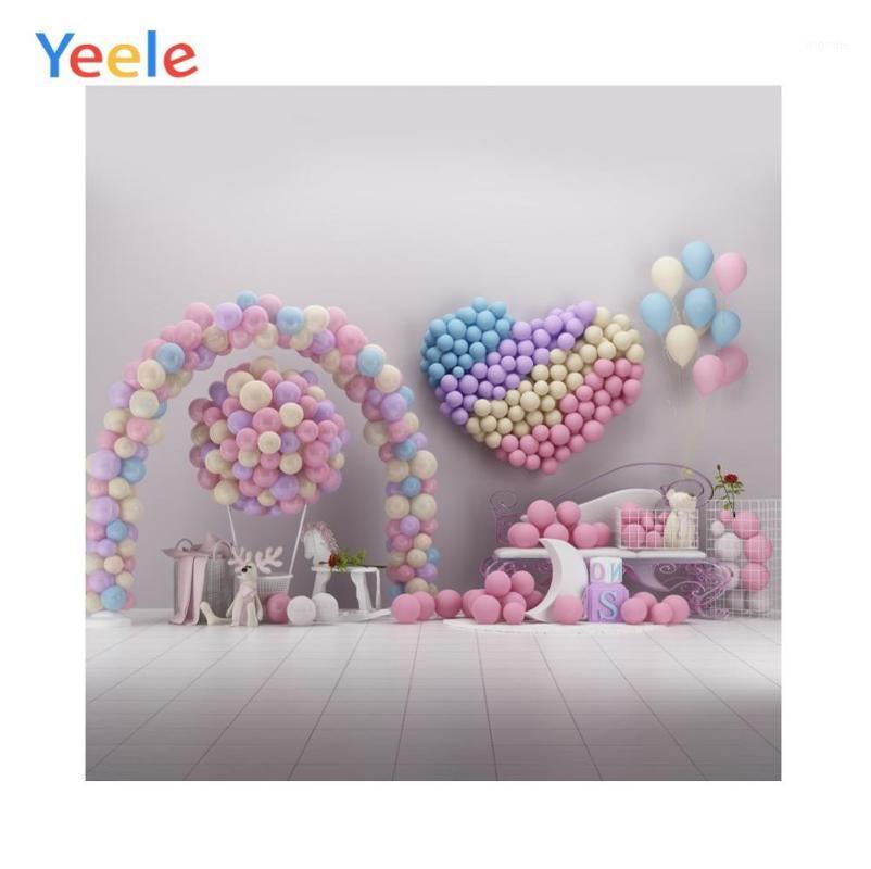 

Colorful Balloons Love Heart Birthday Party Decor Portrait Photo Backgrounds Baby Shower Photography Backdrops For Photo Studio1