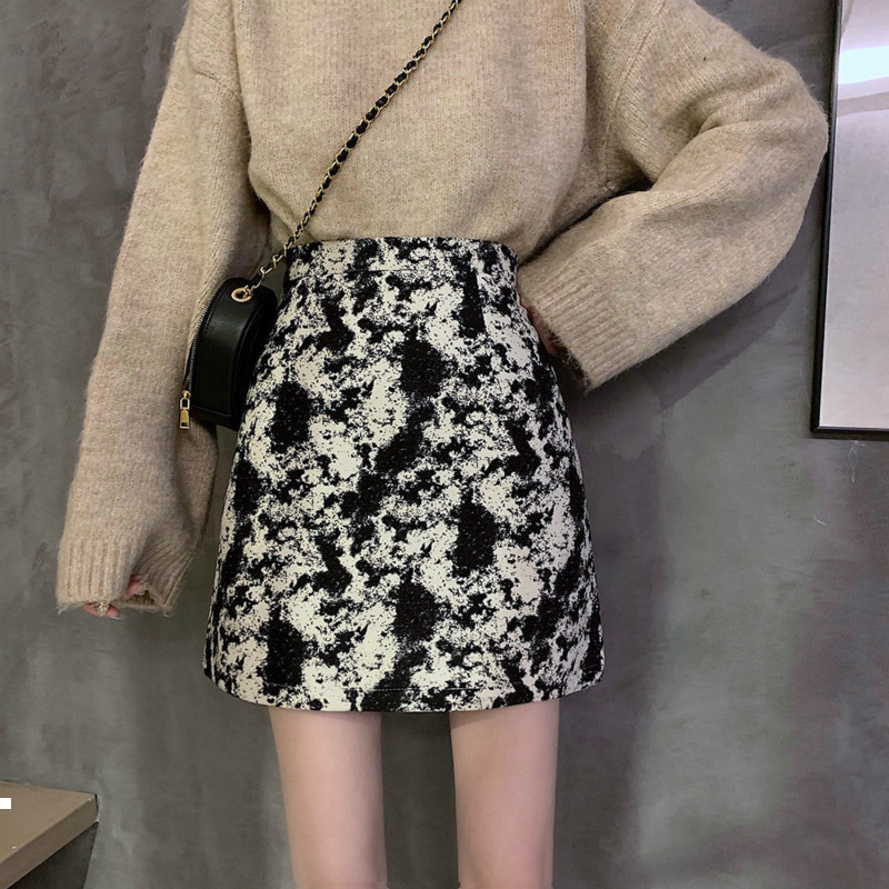 

New autumn 2021 retro standard skirt high the line stylish skirts falda mujer female fashion y382 VJ5P, Heise