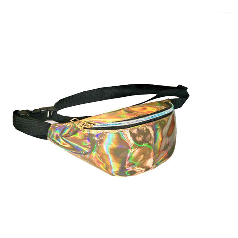 

Waist Packs Laser Bag Shoulder Women Travel Bag Hologram Fanny Pack Slim Shiny Neon PU Bum Belt Leather1, Sky blue