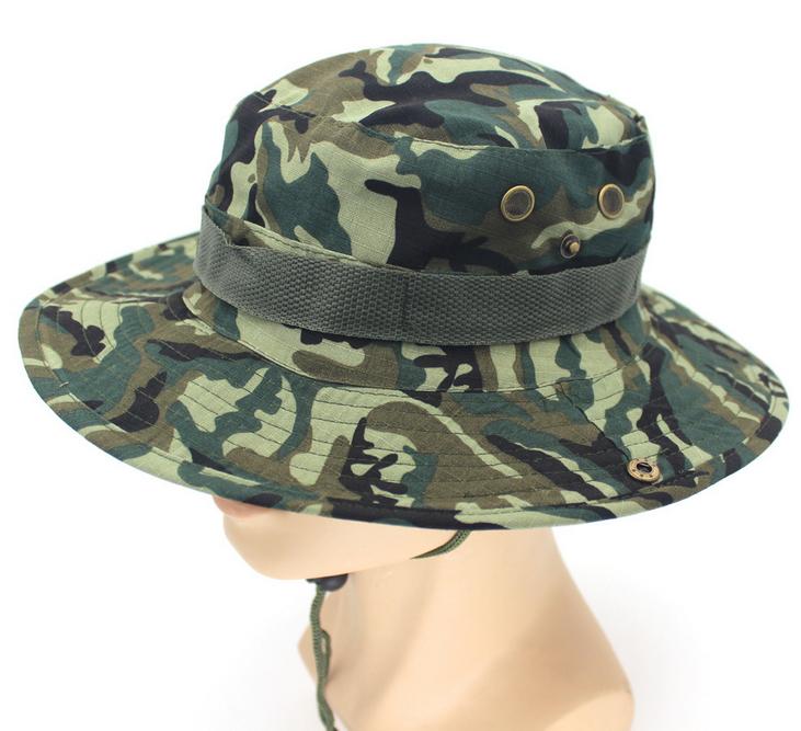 

Tactical camouflage Benni hat outdoor sun protection round hat mountaineering CP camouflage jungle Benni fisherman h, Black