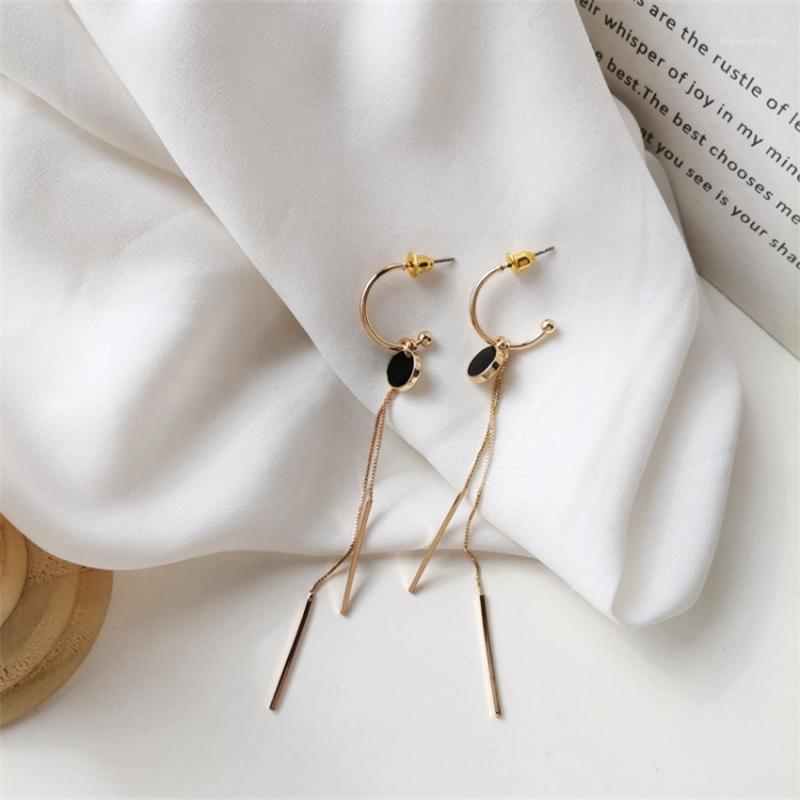

Temperament restoring ancient ways geometrical C shape long tassel simple eardrop, the earring of Korean woman1