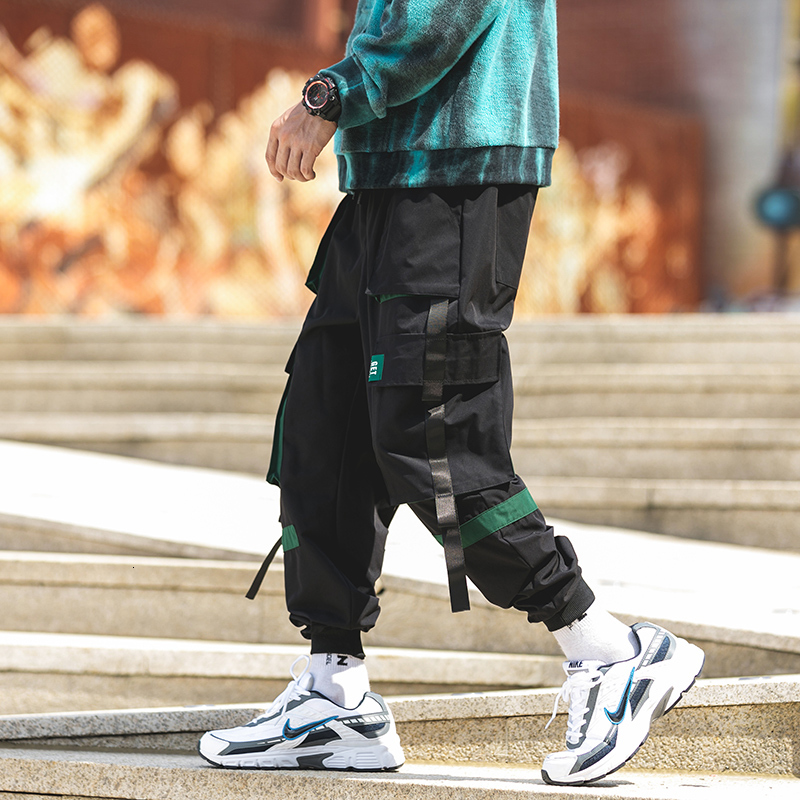 

2021 New Hip Hop Streetwear Sport Spring Harem Rock Load Pocket Fashionable Men Fashion Runners Skate Pants AOIW, Wsy a892 ankle k