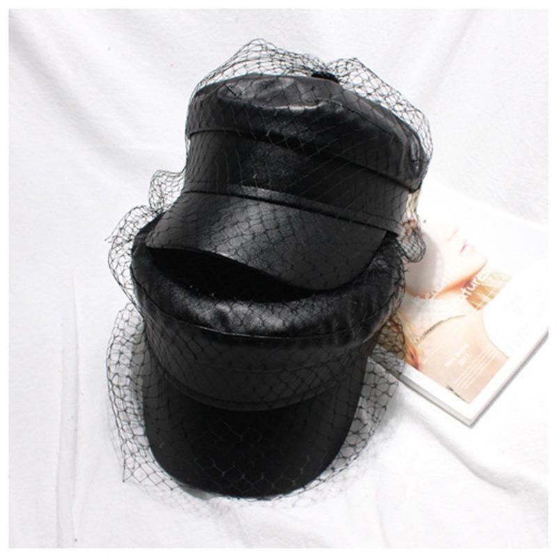 

Cpop 5 Patterns Fashion Ployester Fiber Woolen Beret Hat High Quality Lattice Stripe Hats Winter Personality Elegant Women Hat, Blue;gray