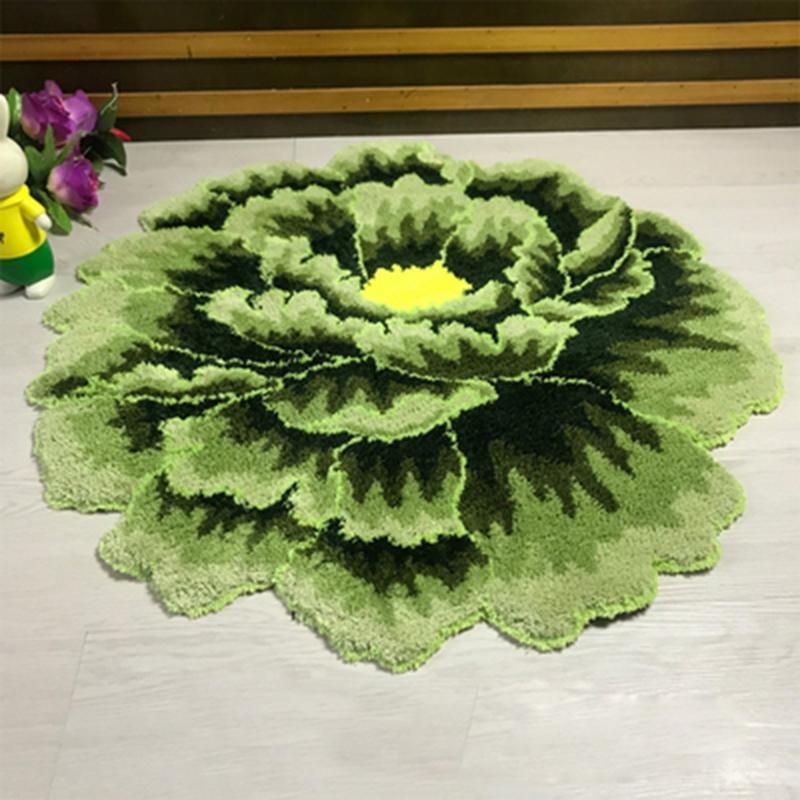 

Hot sales flocking carpet plush rug art rug for living room bedroom peony, Blue a