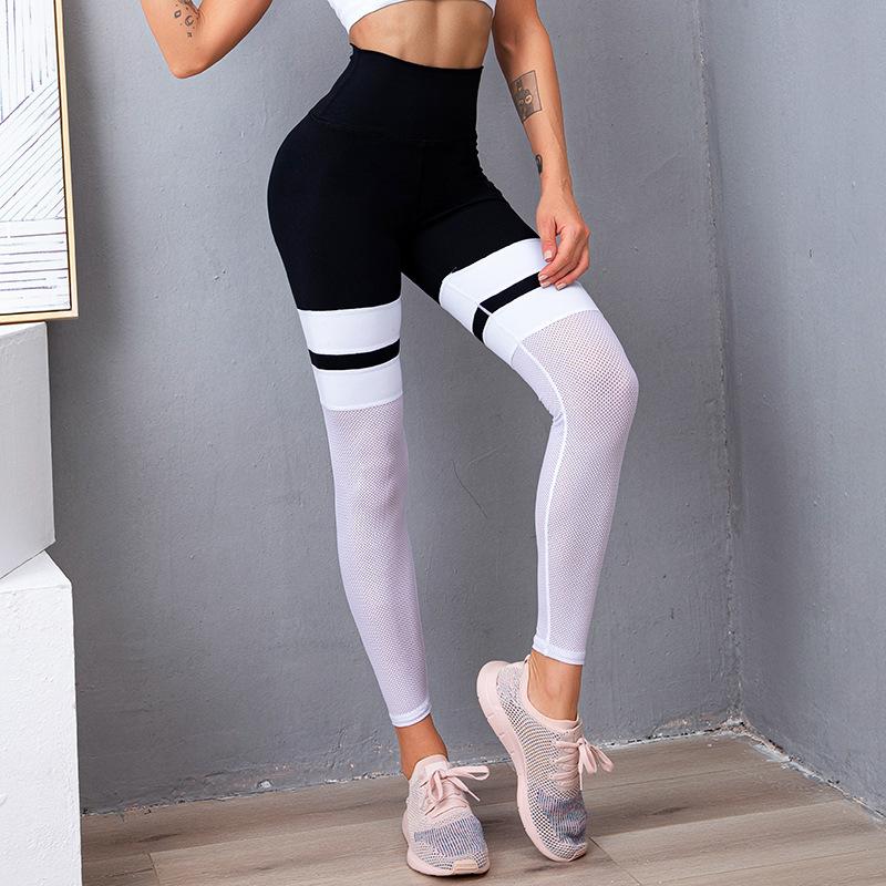 

2 Pieces Mesh Splicing Yoga Set Female Breathable Push Up Sports Bra Workout Running Gym Leggings Women Fashion Tracksuit, Top