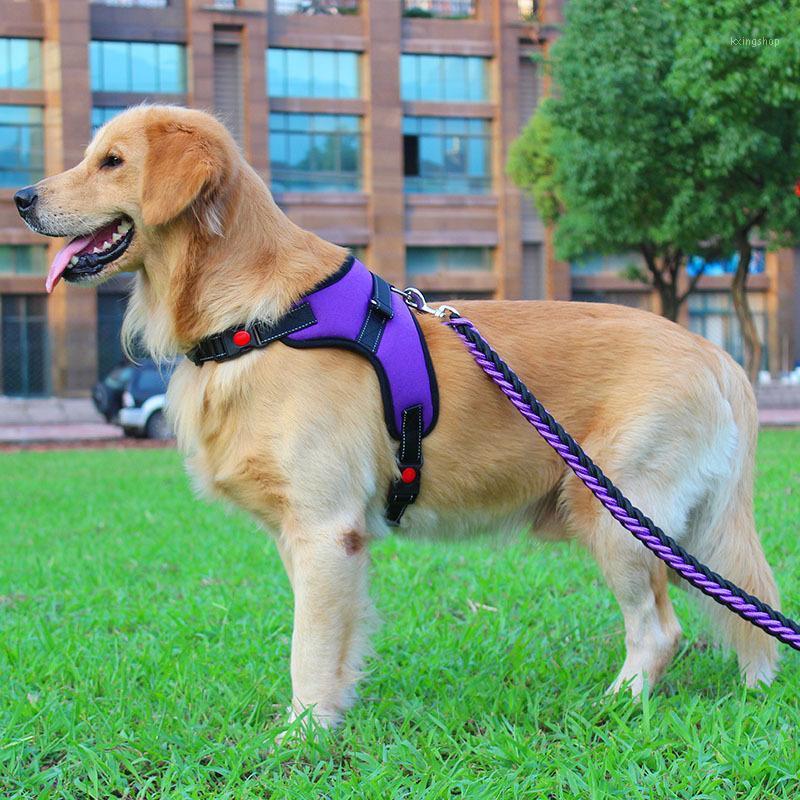 

1.2M Leash Dog Pet Harness with Collar Extra Big Large Medium Small Dog Harnesses Vest Leash Rope Set Labrador Dogs Supplies1