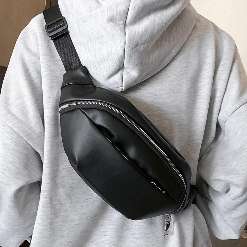 

Luxury Design Women's Fanny Bag Famous Female Brand Waist Packs 2021 Small New PU Leather Crossbody Shoulder Bag Lady Chest Bags, Black