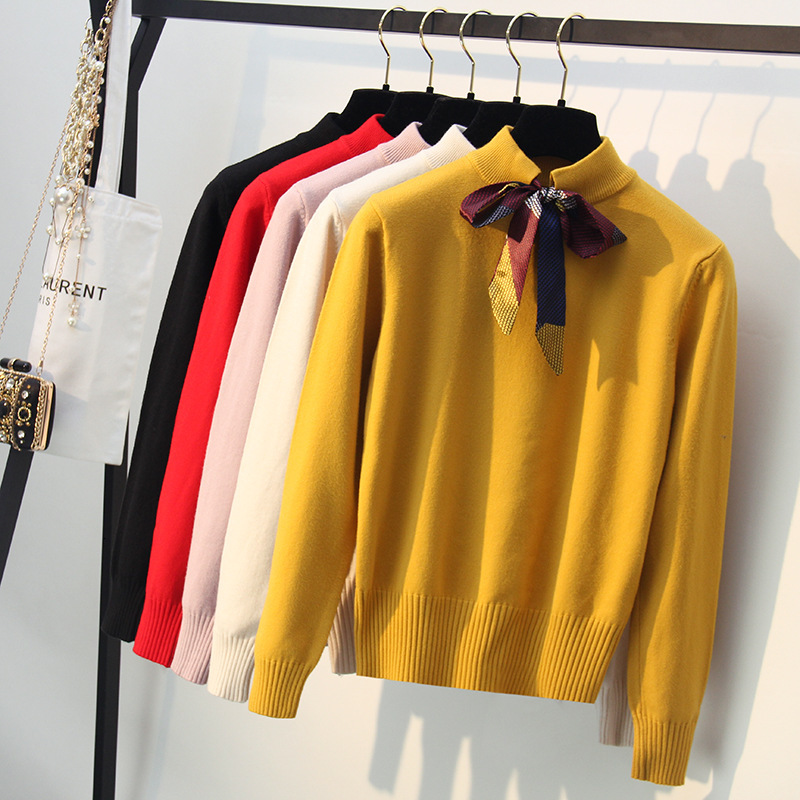 

2021 New Butterfly Collar Women Autumn Winter Thick Warm Campus Girl Pullover Sweater Knitted Female Jumper Tops Pull Vl51, White