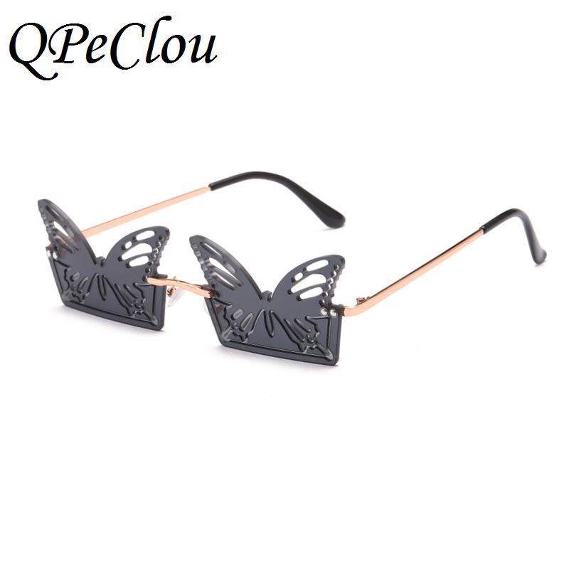 

Sunglasses QPeClou 2021 Fashion Unique Funny Butterfly Women Party Glasses Female Sexy Color Show Sun