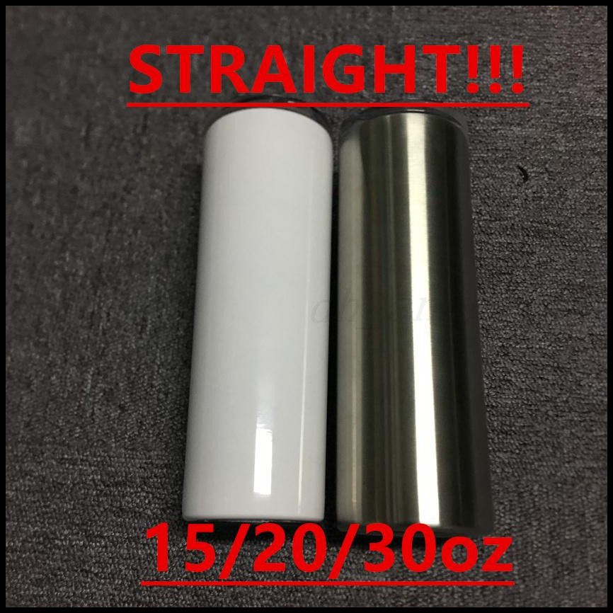 

STRAIGHT! 20oz Sublimation STRAIGHT Tumblers With Straw Stainless Steel Water Bottles Double Insulated Cups Drinking Coffee Milk Mugs A12