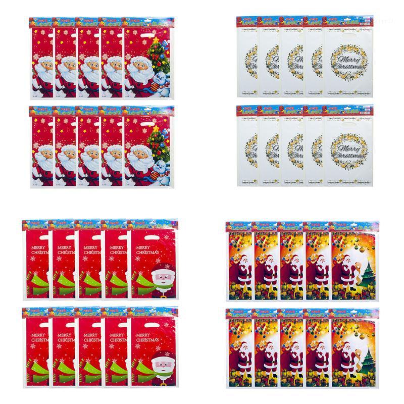 

Christmas PVC Disposable Tote Bag 10pcs Santa / Santa Claus Christmas Tree / Claus Wreath Tote Bag1