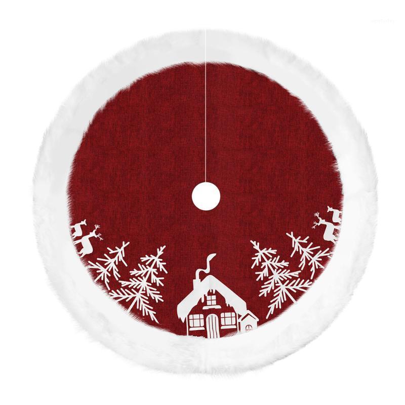 

Vosarea Christmas Tree Skirt Xmas Tree Base Mat Holiday Christmas Ornaments Home Party Decorations Red1