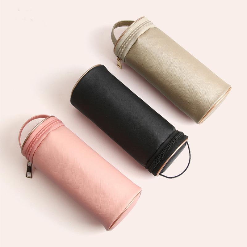 

Portable Makeup Brushes Case Organizer Cosmetic Pens Tube Cup Holder, Champagne