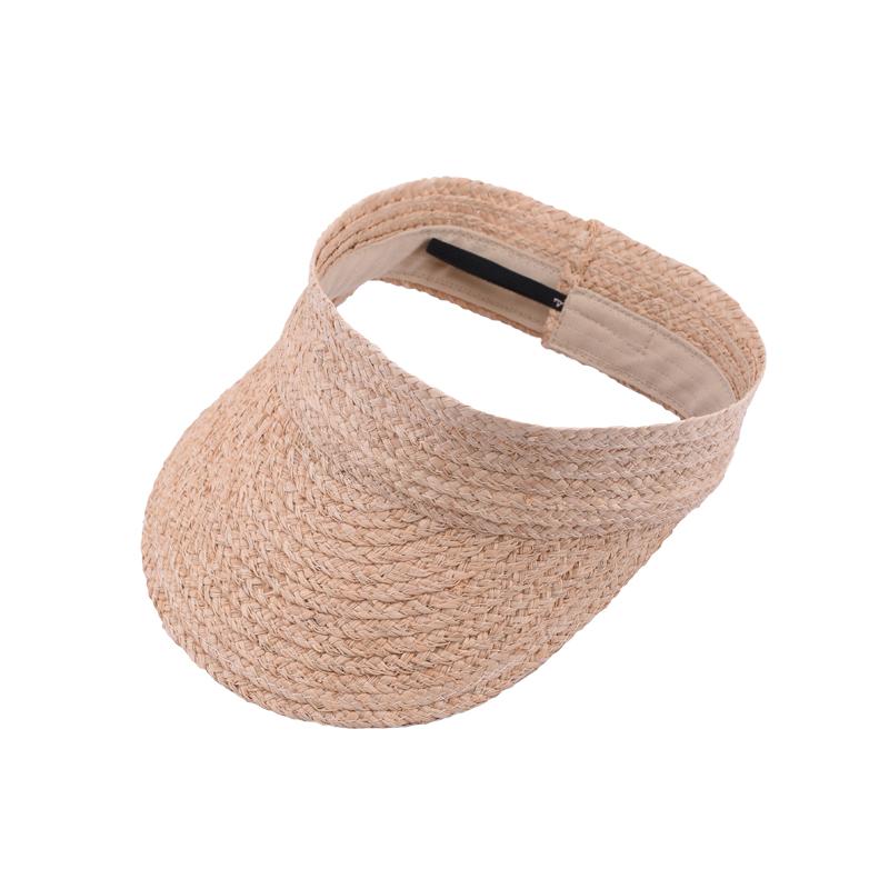 

Raffia Empty Top Hat Ladies uv Roll up Korean Sun Visor Hat Women summer Straw Raffia Visor Caps Traveling Sun