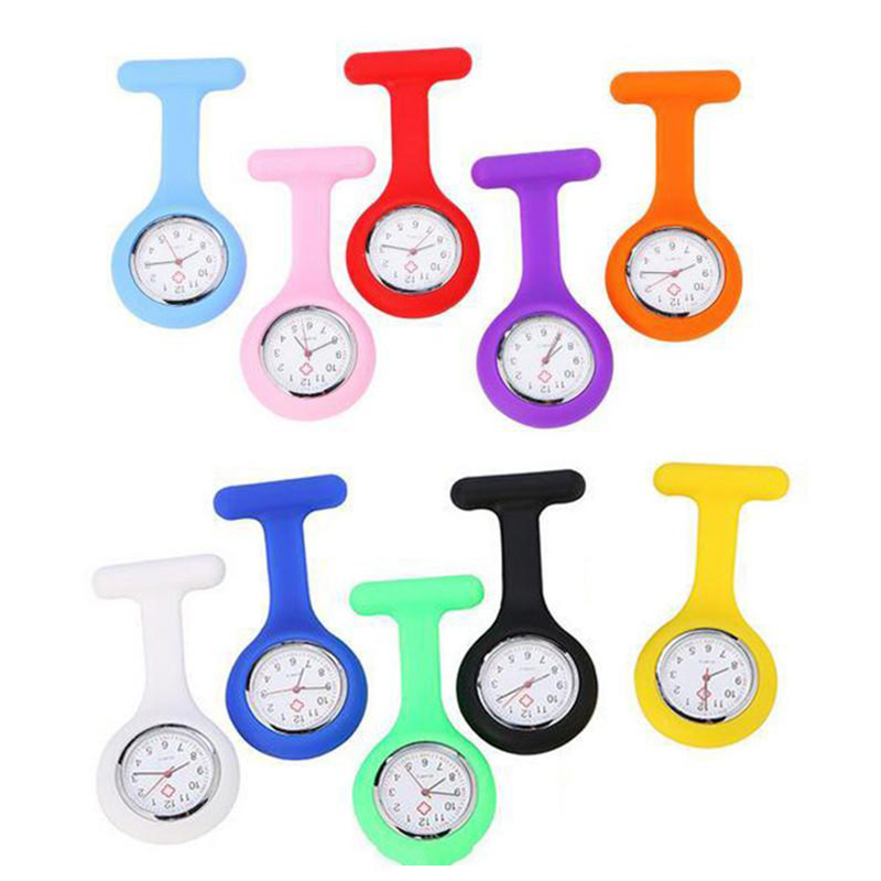 Silicone Nurse Medical Pocket Watch Fashion Pin Christmas Gift 11 Color High Quality Quartz Watches Wholesale
