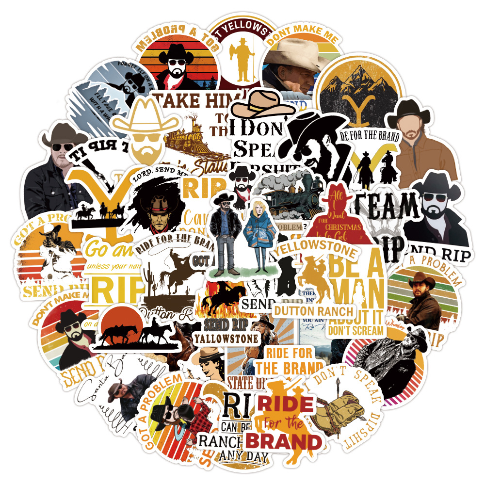 

50PCS Yellowstone waterproof cool Stickers for wall bike car guitar laptop phonecase sticker