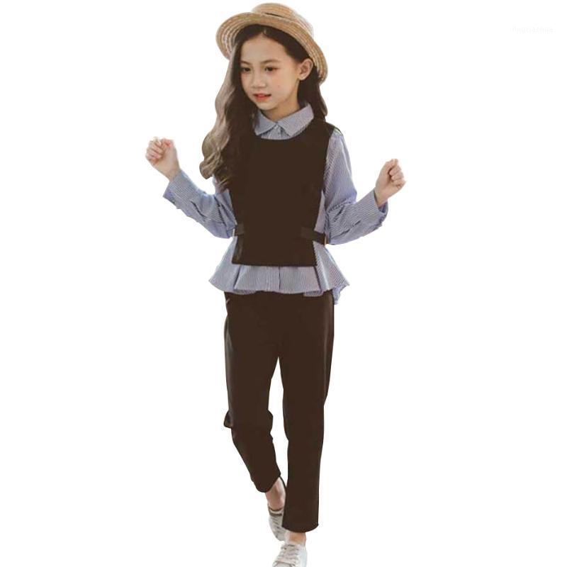 

Girls Clothes Striped Shirt + Vest + Pants 3 Pcs Clothes For Girls Patchwork Sets Clothing Summer Fashion Suit For1, As picture