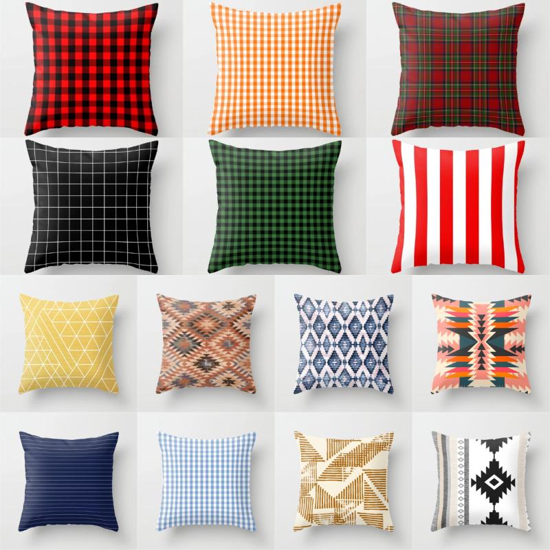 

NEW Plaids Cushion Cover Super Soft Polyester Throw Pillow Covers Decorative Sofa Pillows Hot Nordic Fashion Scottish Pillowcase, Drd125-10