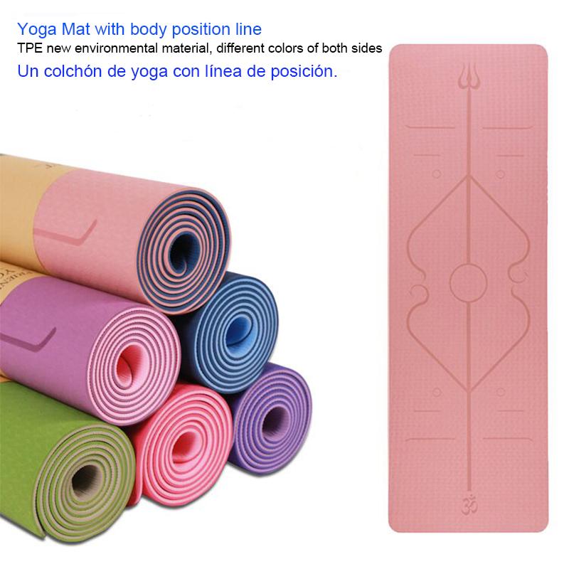 

6MM thickness tpe environmental tasteless anti-slip yoga mat, Blue