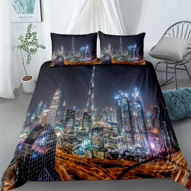 

Bedding Sets Mega City 3d Set King Queen Double Full  Single Size Bed Linen, Xini