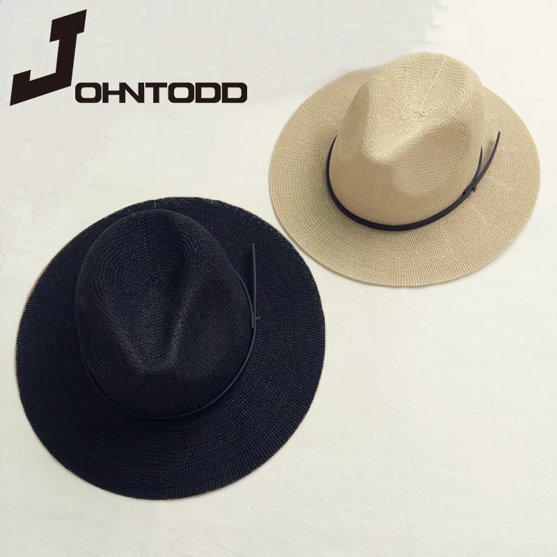 

2020 Breathable Panama Straw Hat Men's Sun Hat Ladies Summer Beach Sunscreen Sun Chapeau Cool Jazz Trilby Straw