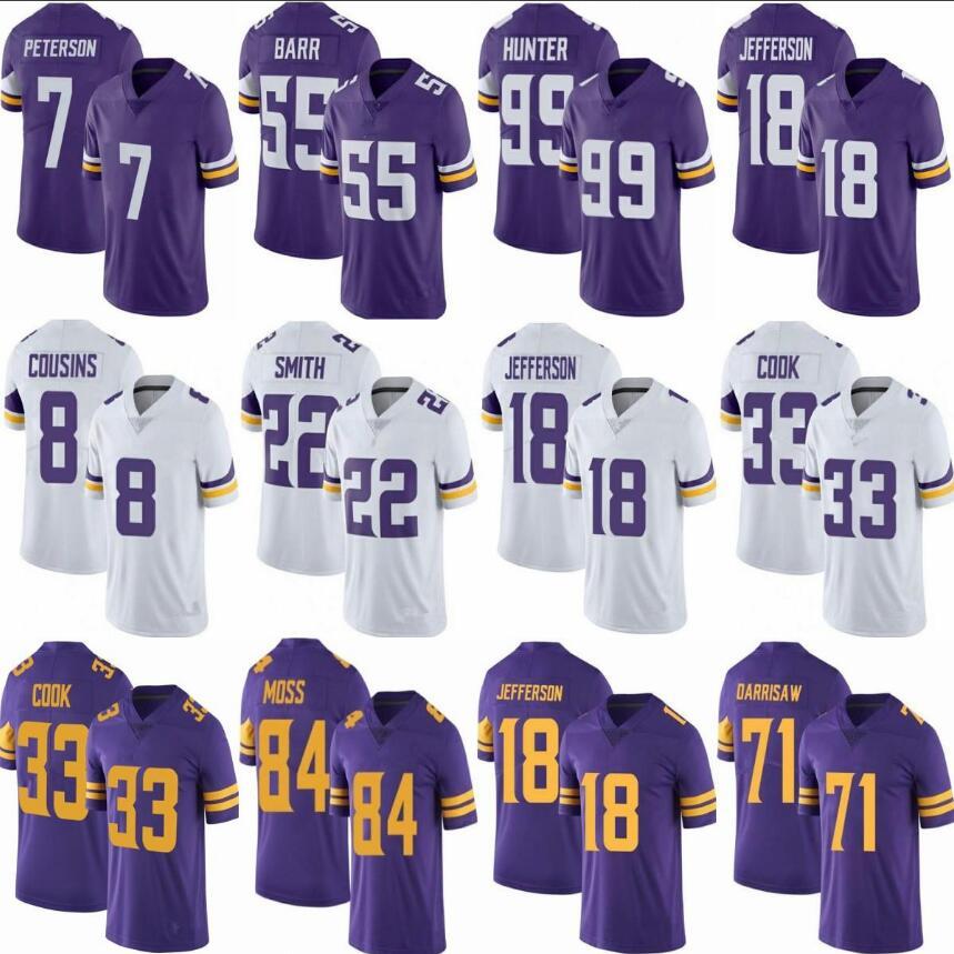 

Justin Jefferson Adam Thielen Dalvin Cook Football Jersey Men Women Youth Harrison Smith Kirk Cousins Minnesota''s Vikings's Kellen Mon, Black;red