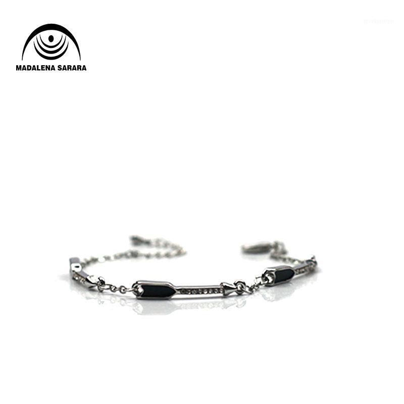 

MADALENA SARARA Fashion Three Swords Cubic Zirconia Inlaid Charm Link Bracelet Two Colors Options1
