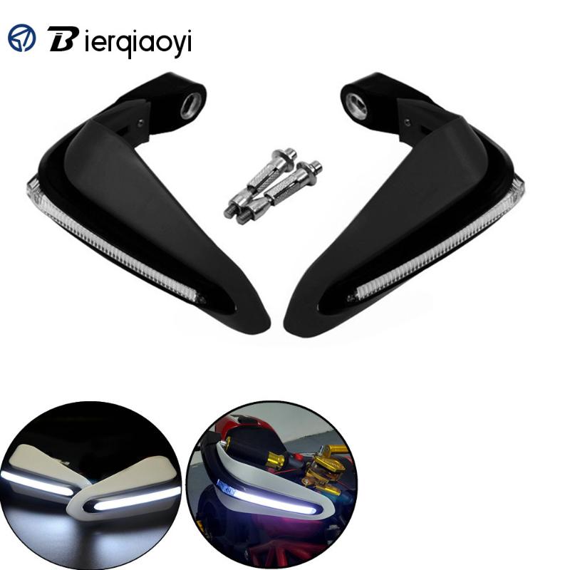 

2pcs Hand guard Motorcycle LED Handlebar Hand Protector with LED Light Handguards Guard Universal MSX125 Guards Black