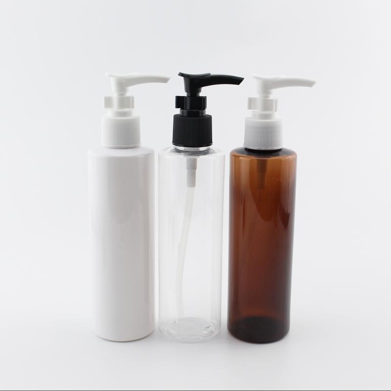 

200ml X 12 Flat Shoulder High Quality Plastic Bottles With White Black Bayonet Pump Refillable DIY Bottle For Cosmetic Packing1