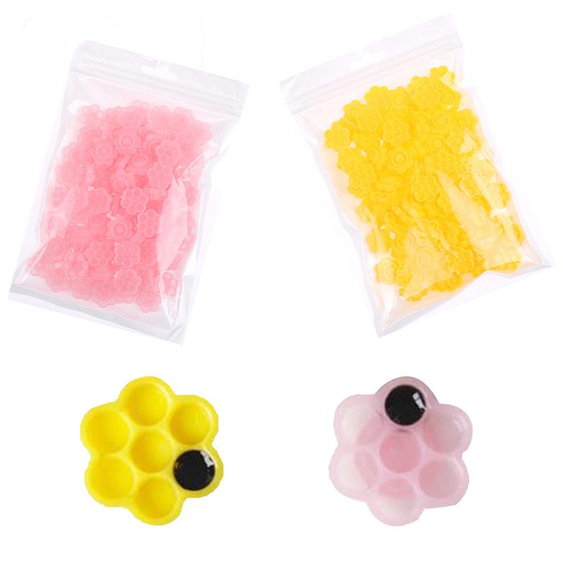 

100Pc 7In1 Flower-Shape Eyelash Extension Glue Cups Tattoo Adhesive Pigment Cups