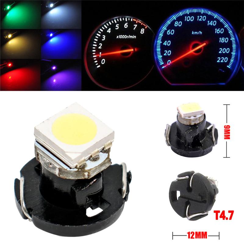

10pcs Car Panel Gauge Dash Bulb 7 Colors T4.2 T4 SMD LED Neo Wedge Dashboard Instrument Cluster Light Fashion#294303, As pic