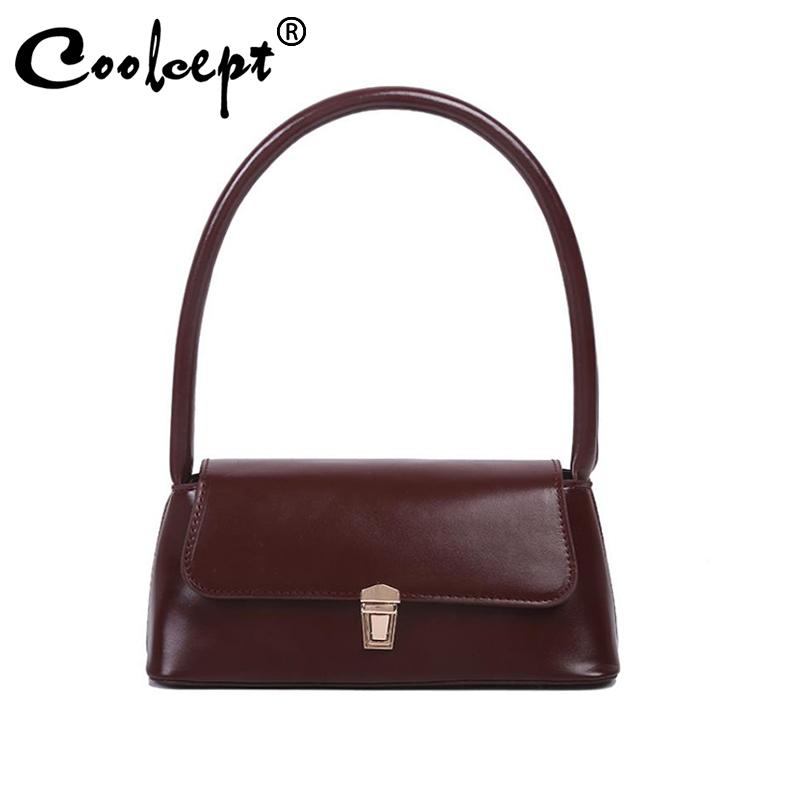 

Coolcept Casual PU Leather Sling Handbag Purse Women Elegant Chain Shoulder Crossbody Bag Popular Simple Female Daily Bag, Black
