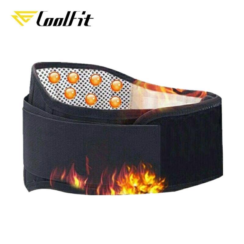 

CoolFit Adjustable Waist Tourmaline Self heating Magnetic Therapy Back Waist Support Belt Lumbar Brace Massage Band Health Care, Black