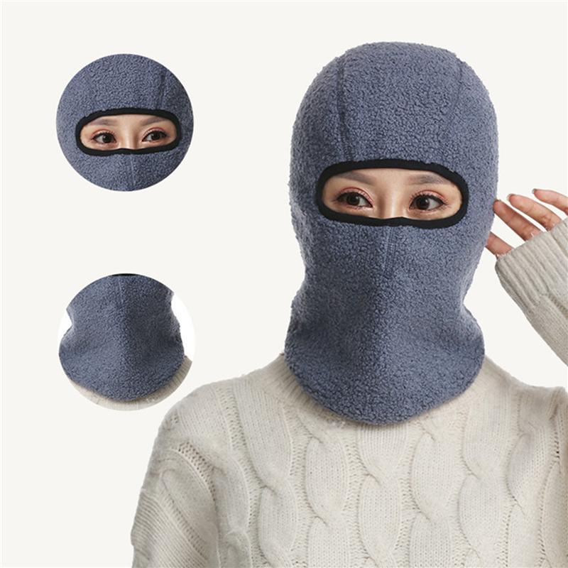 

Winter Windproof Plush Warm Hat Full Face Mask Cover New Cycling Hiking Breathable Neck Guard Scarf Skiing Riding Hat Mask, Black
