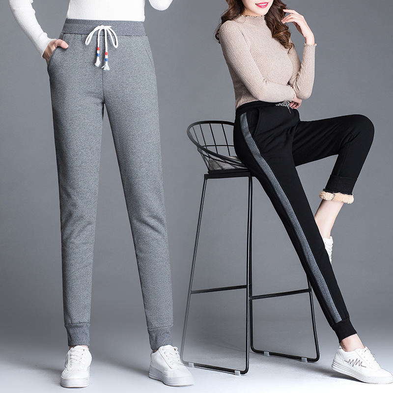 

2021 Women Winter Trousers New Female Veet Warm Women's Loose-fitting Sports Plus Size Harem Pants 5xla336 8d9p, Gray