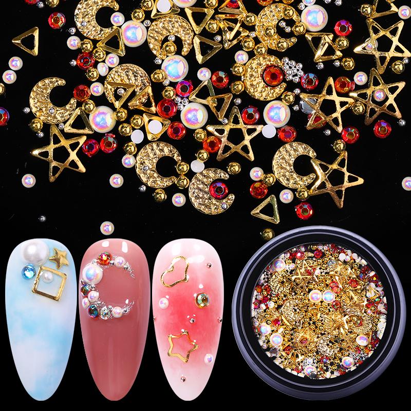 

1 Box Nail Rhinestone Stones Crystals Nail Accessories For Nails 3D Art Mixed Decoration Gems Need Gel Polish DIY