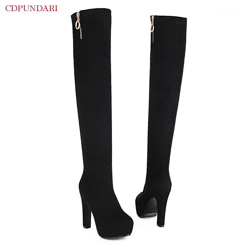 

Lace Up High Heels Over The Knee Boots Women Platform Thigh High Boots Ladies Autumn Winter Long Botas Invierno Mujer1, Black