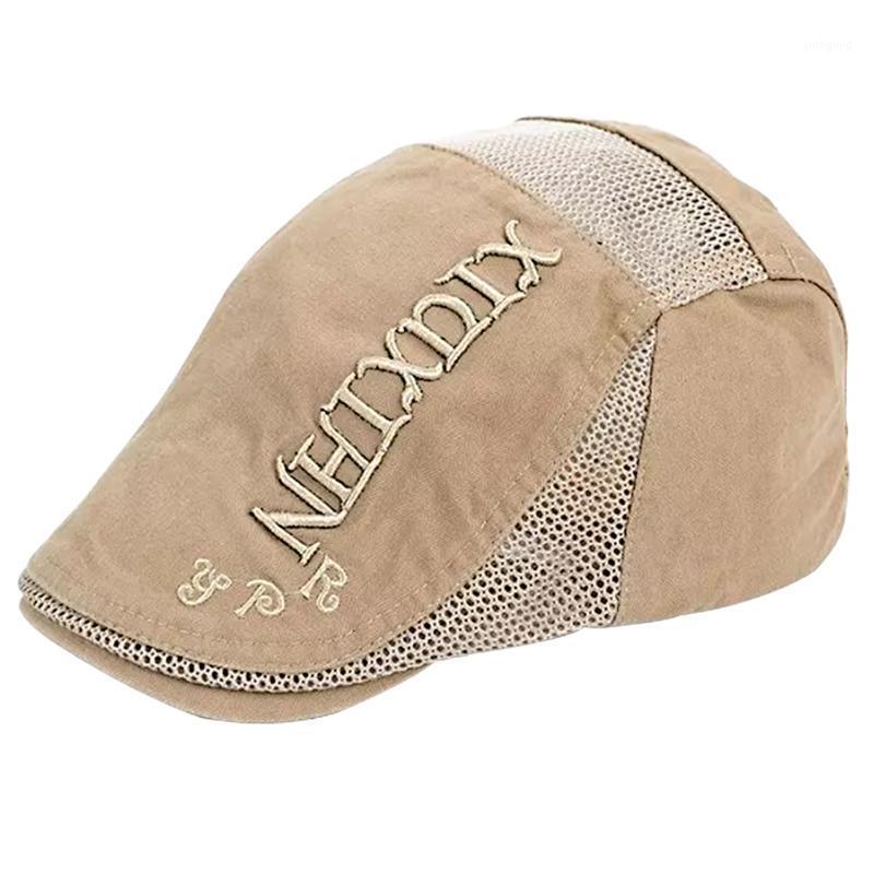 

Men Mesh Dome Embroidery Wear Resistance Letter Pattern Fashion Casual Hats Gift Adjustable Beret Sweat Absorbent Visor Outdoor1, Grey