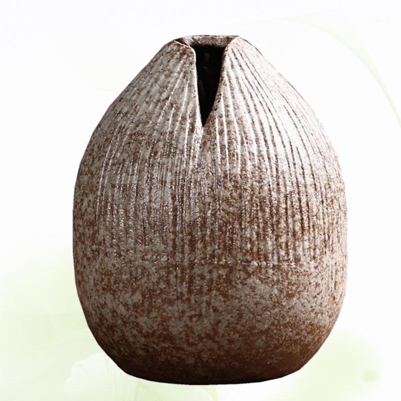 

1Pc Creative Ceramic Vase Artistic Desktop Vase Flower Arrangement Holder Household Decoration for Home (Stone Color)1