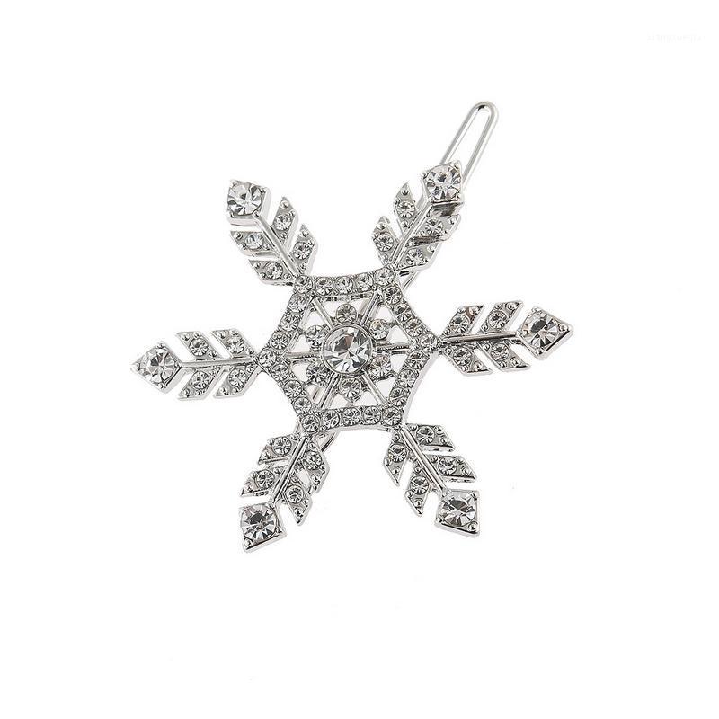 

Hair Clips & Barrettes Arrival Rhinestone Pearl Snowflake Clip Women Fashion Accessories Christmas Gift, Golden;silver