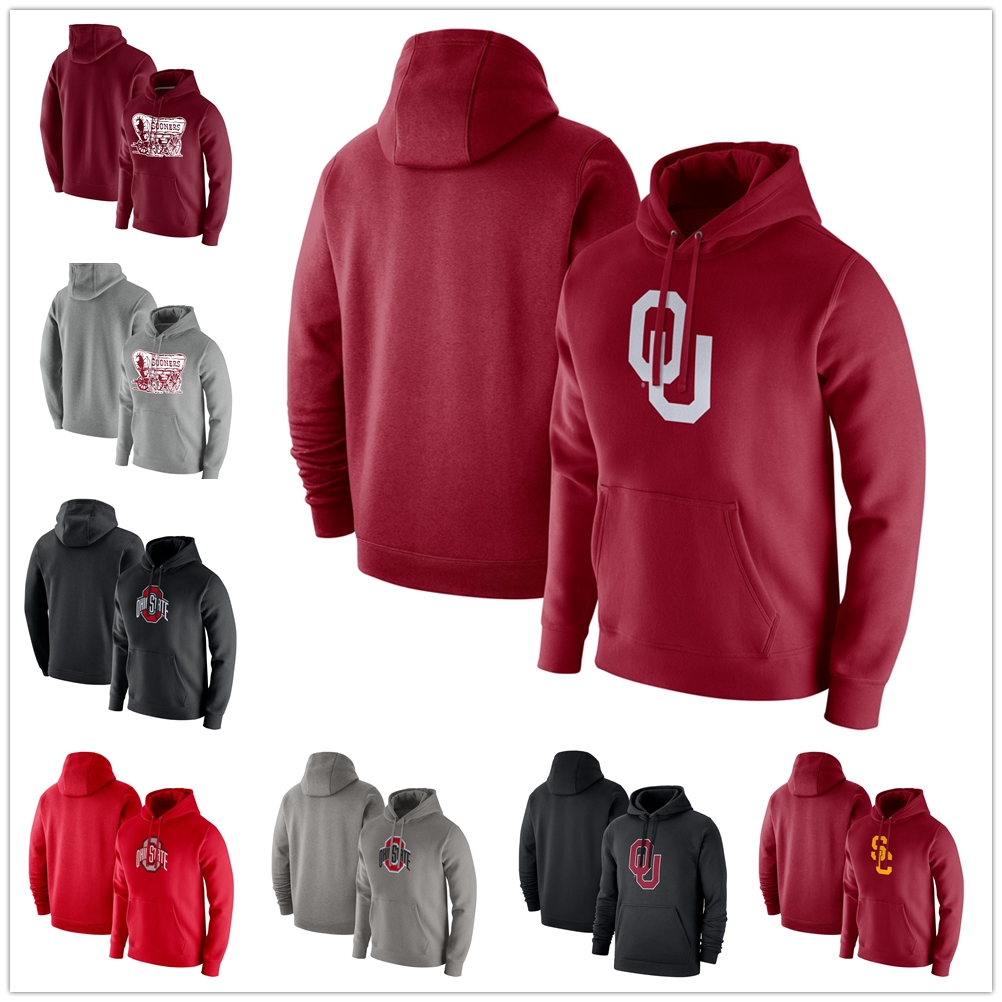 

Ohio State Buckeyes Mens Hoodies Sweatshirt Oklahoma Sooners Hoodie Long Sleeve Pullover Fashion Sweater grey, As pics