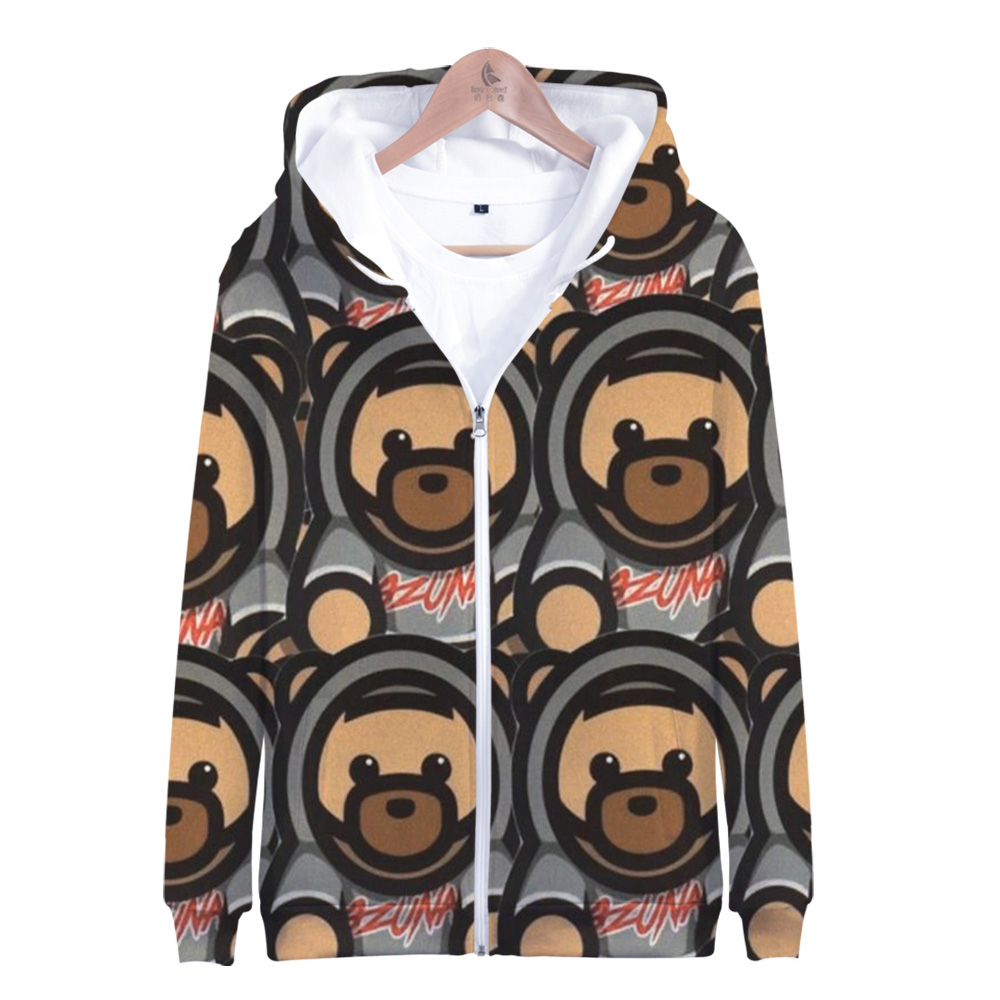 

OZUNA ENOC 3D Zipper Hoodie Women Men Harajuku Sweatshirt Boy Girl Japanese Streetwear Hip Hop Zip Hooded Jacket Male Tracksuit, Black