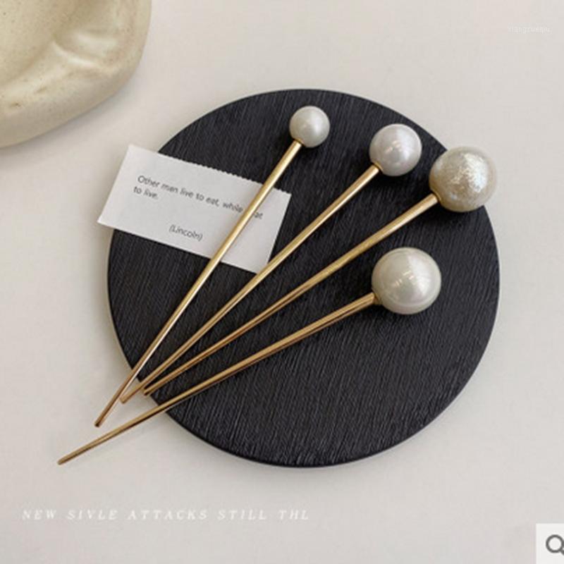 

Hair Clips & Barrettes All-match Temperament Metal Pearl Hairpin Simple Modern Daily Headdress Artifact, Golden;silver